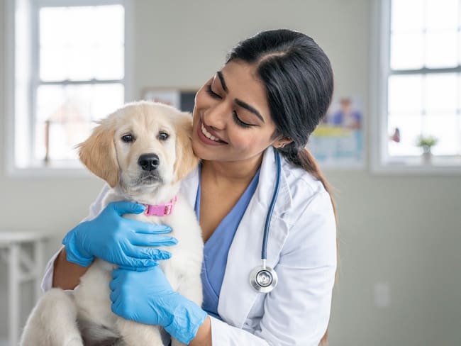Perro en veterinario /Getty Images