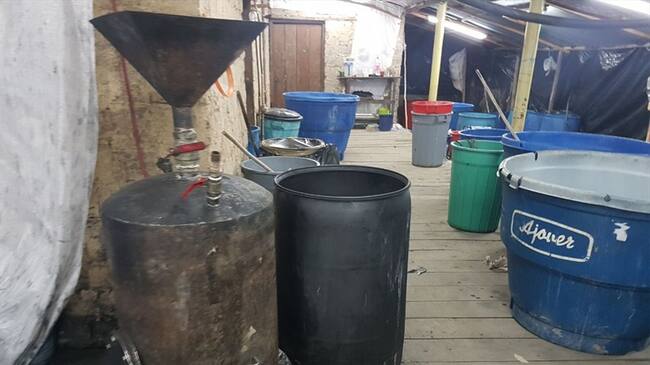 Destruyen laboratorio en el que se producía una tonelada de cocaína semanal. Foto: Policía Antinarcóticos