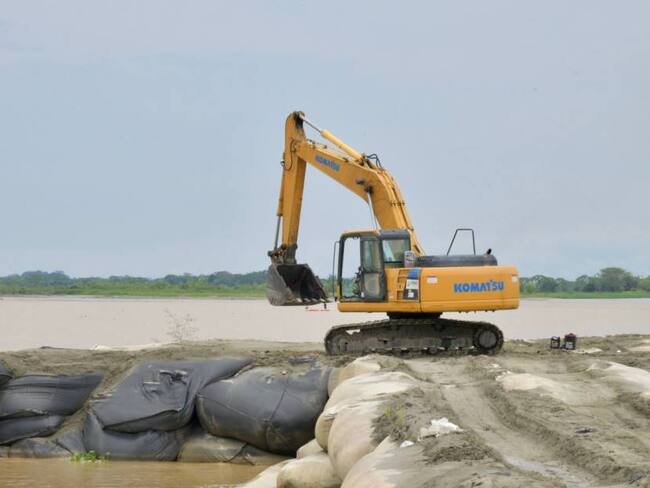 Obras de construcción del dique en La Mojana. Foto: UNGRD