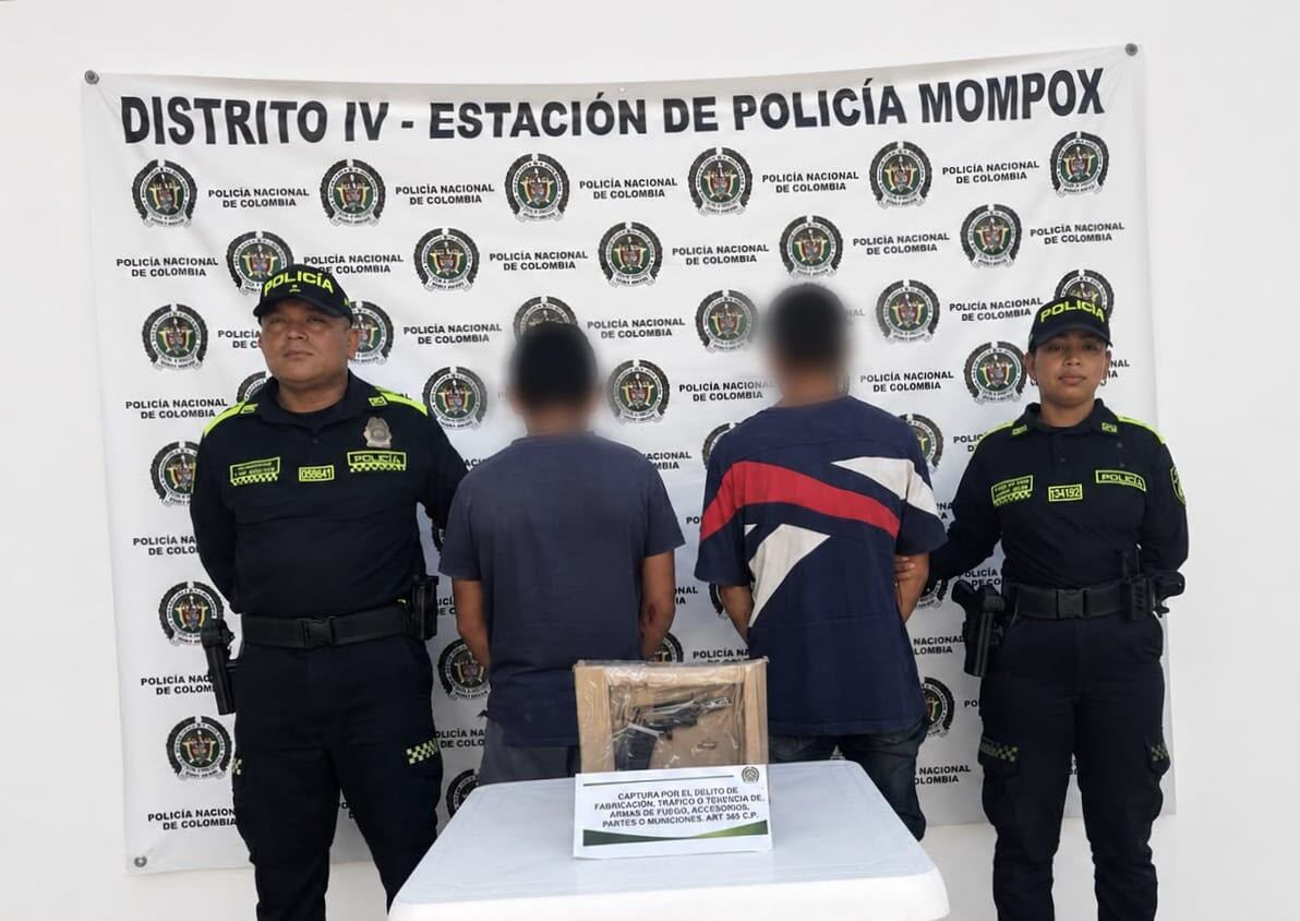 Capturados en Mompox. // Policía de Bolívar