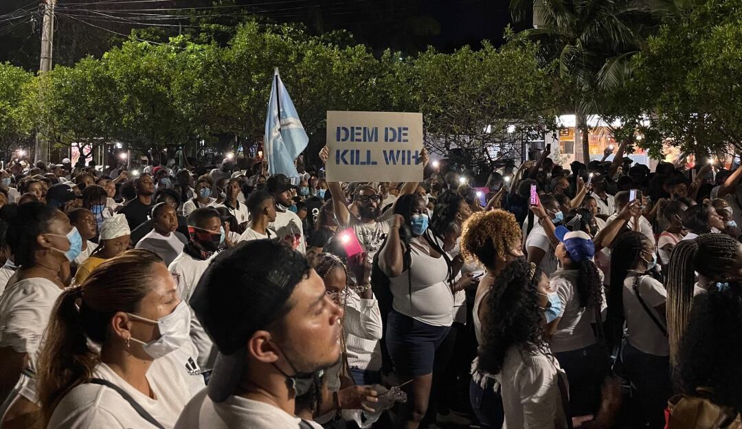 Protestas en San Andrés. Cortesía: @JiggyOficial