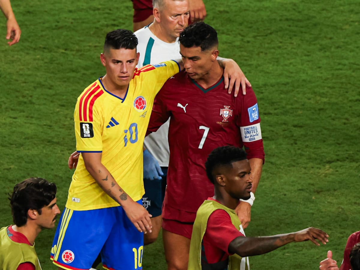 Emotivo encuentro entre James Rodríguez y Cristiano Ronaldo en el partido Colombia vs. Portugal