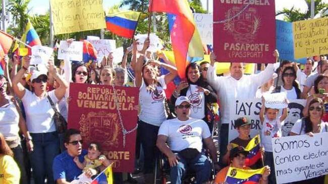 Venezolanos exiliados.