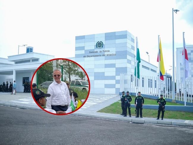 Nuevo comando de la Policía del Atlántico./ Fotos: Gobernación del Atlántico y Caracol Radio (Foto de Mindefensa, Iván Velásquez)