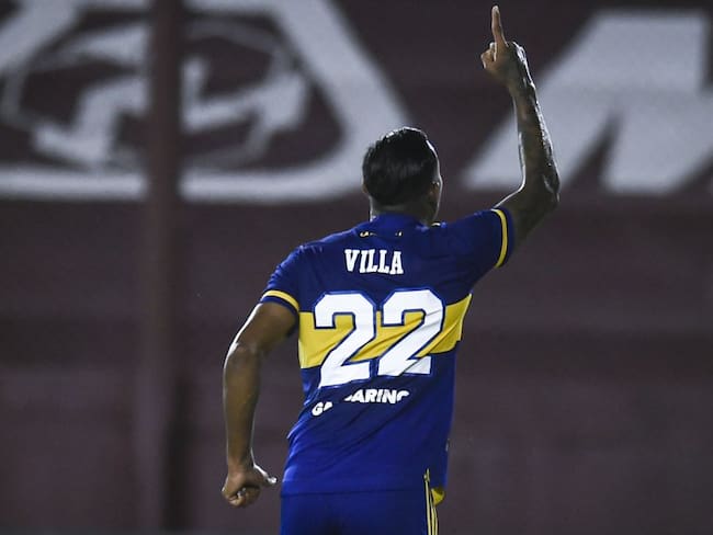 Sebastián Villa festeja su gol en la Copa Argentina.