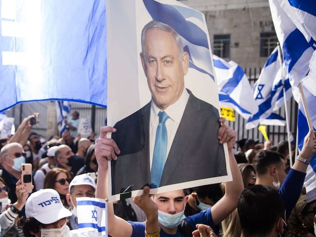 Manifestaciones a favor y en contra de Netanyahu en Jerusalén