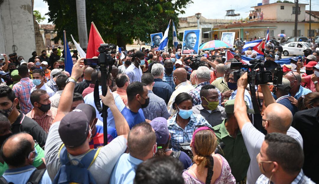 Protesta multitudinaria en San Antonio de los Baños.