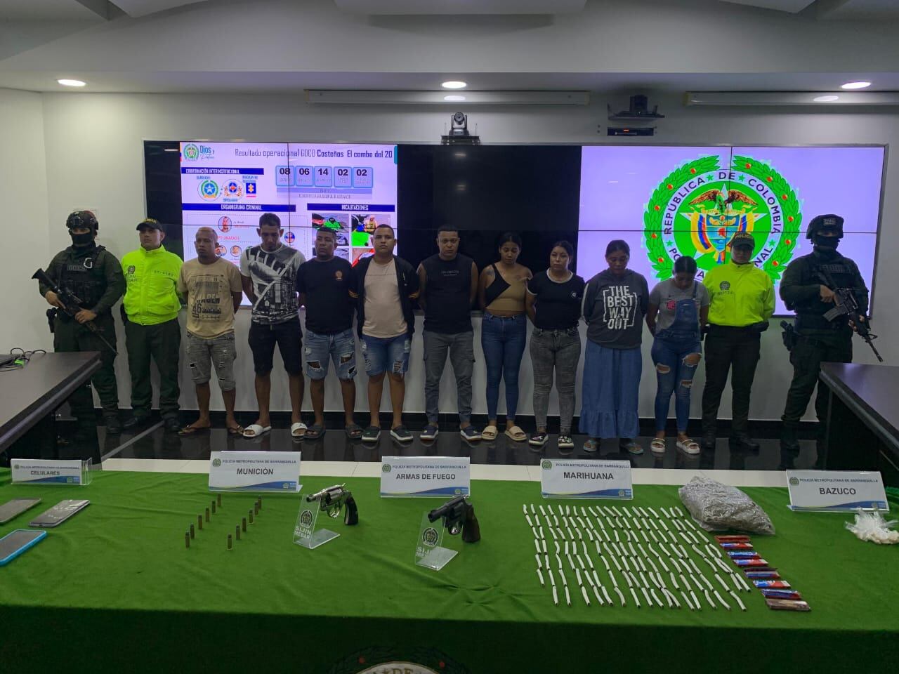 Los capturados. Foto: cortesía Policía de Barranquilla