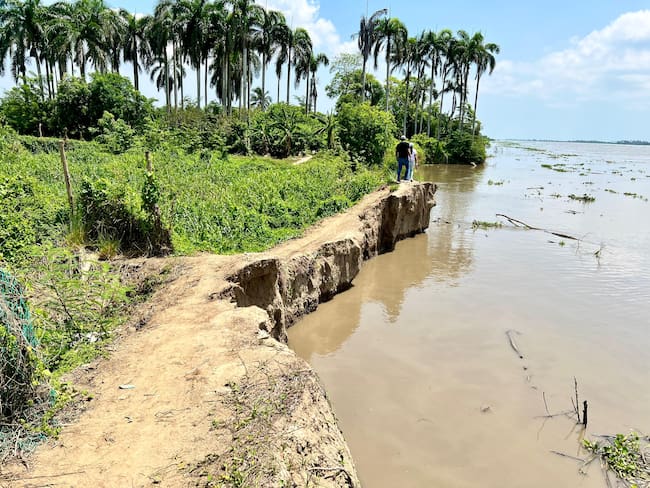 Erosión del río Magdalena en la vereda El Caimital, en Malambo (Atlántico)./ Foto: Cortesía
