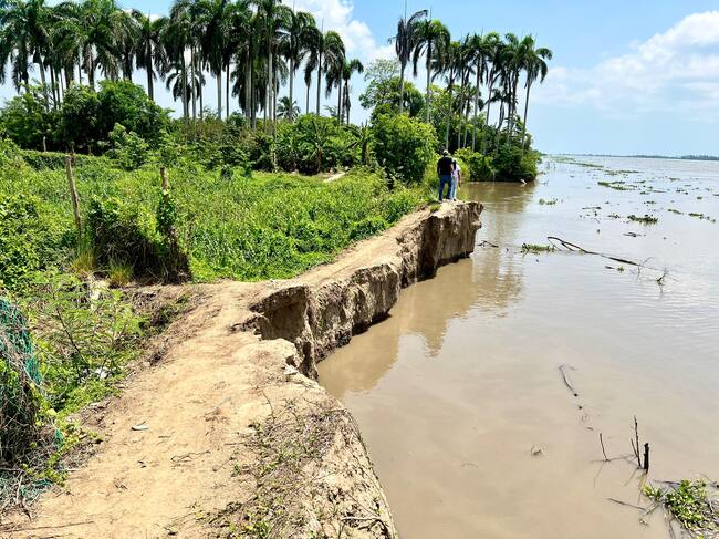 Erosión del río Magdalena en la vereda El Caimital, en Malambo (Atlántico)./ Foto: Cortesía