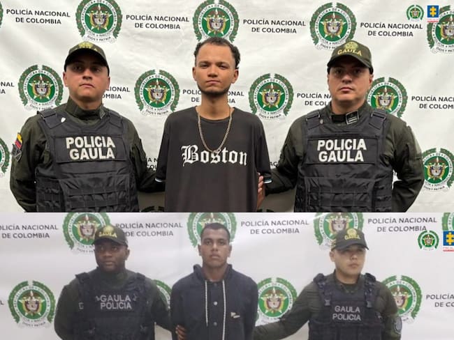 Yeison David Andrade Cerén y Sebastián Martínez Martínez, capturados.