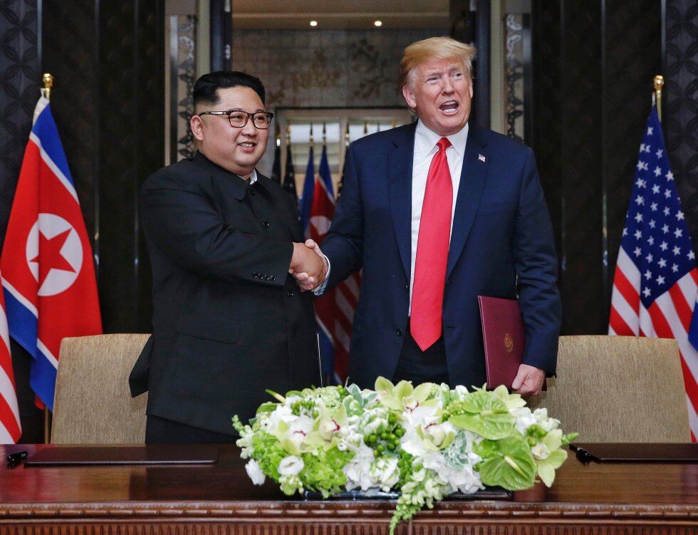 Presidente de Estados Unidos, Donald Trump. Líder norcoreano, Kim Jong-Un