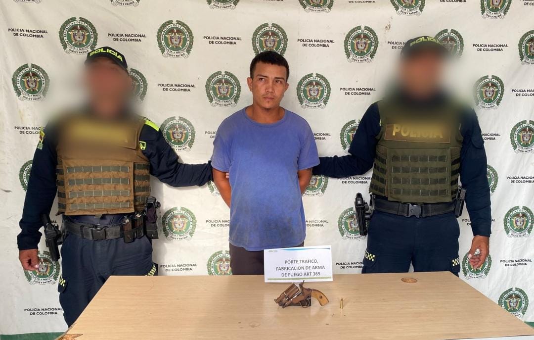 Captura a alias "El Pío" en Arjona: tenía un arma de fuego