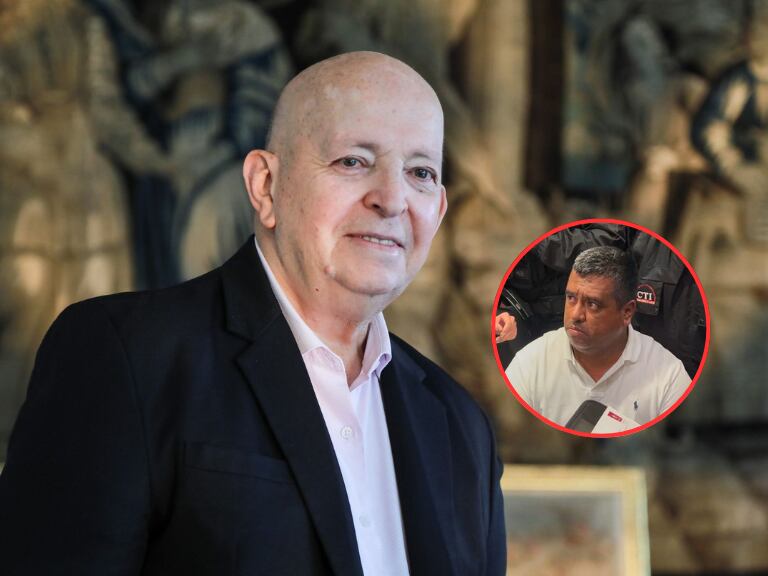 Otty Patriño, alto comisionado para la Paz y al lado el capturado alias 'araña' (Fotos vía: Cortesía Presidencia - Alexa Rochi y COLPRENSA)