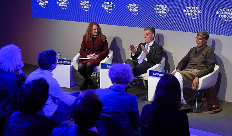 Juan Manuel Santos en Davos-Suiza