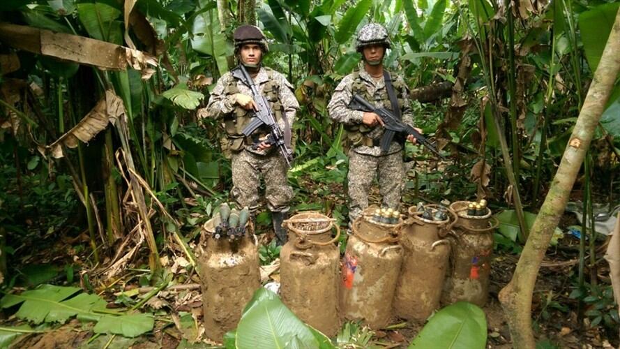 Decomisan caleta con explosivos de disidencias de las Farc. Foto: Ejército Nacional