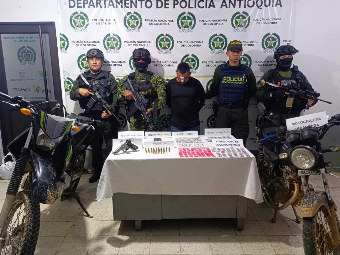 Alias Diomedes, cabecilla del Clan del Golfo capturado en Concordia. Foto: Cuarta Brigada.