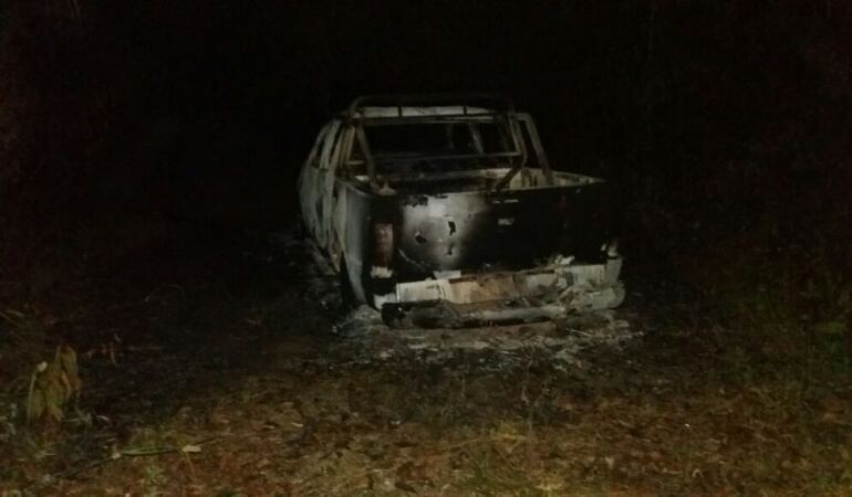 Vehículo quemado en el Catatumbo
