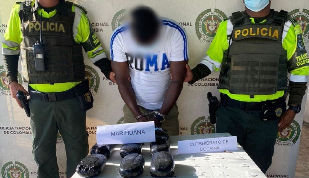 La Policía le encontró gramos de cocaína, marihuana y base de coca cuando se movilizaba como pasajero en un bus intermunicipal