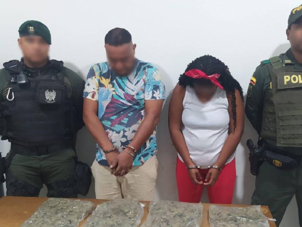 Capturaron a una pareja con dos kilos de marihuana en Cartagena