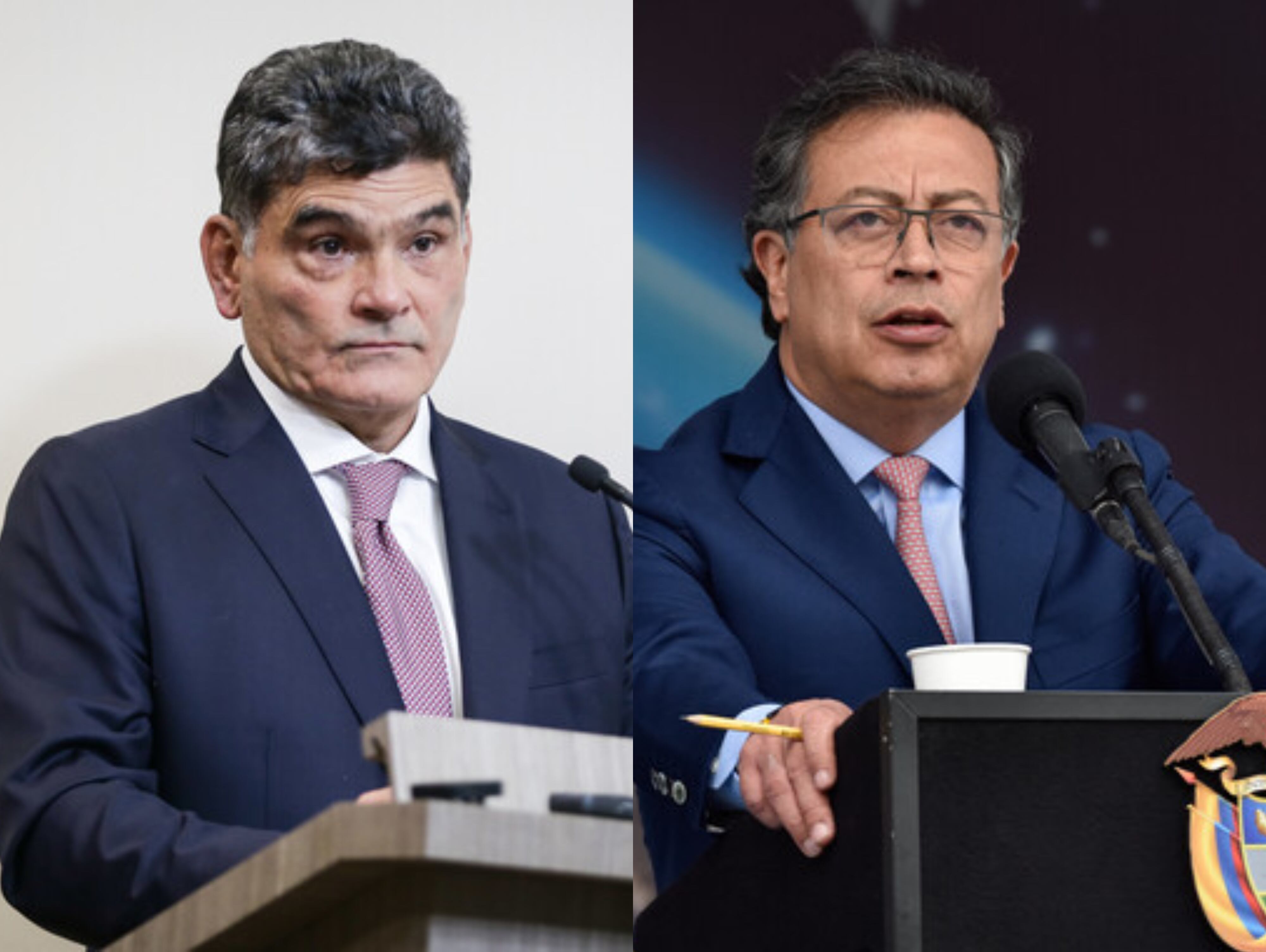 Gregorio Eljach y Gustavo Petro. Foto: (Colprensa - Catalina Olaya) / (Colprensa - Cristian Bayona).