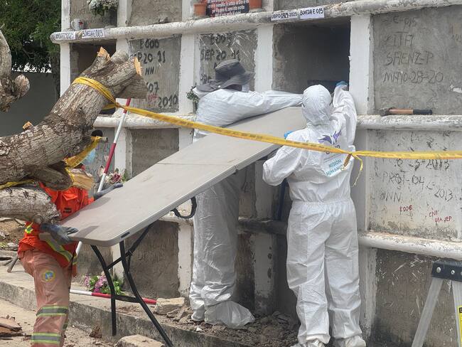 Verificados 14 cuerpos durante la intervención al cementerio de Albornoz en Cartagena