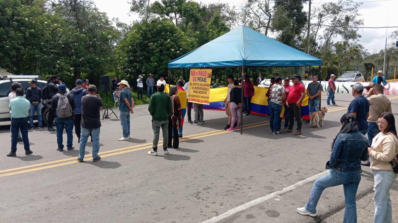 La comunidad del Centro Poblado de Garavito del municipio de Saboyá, Boyacá, se mantendrá en protesta en el peaje del municipio / Foto: Suministrada.