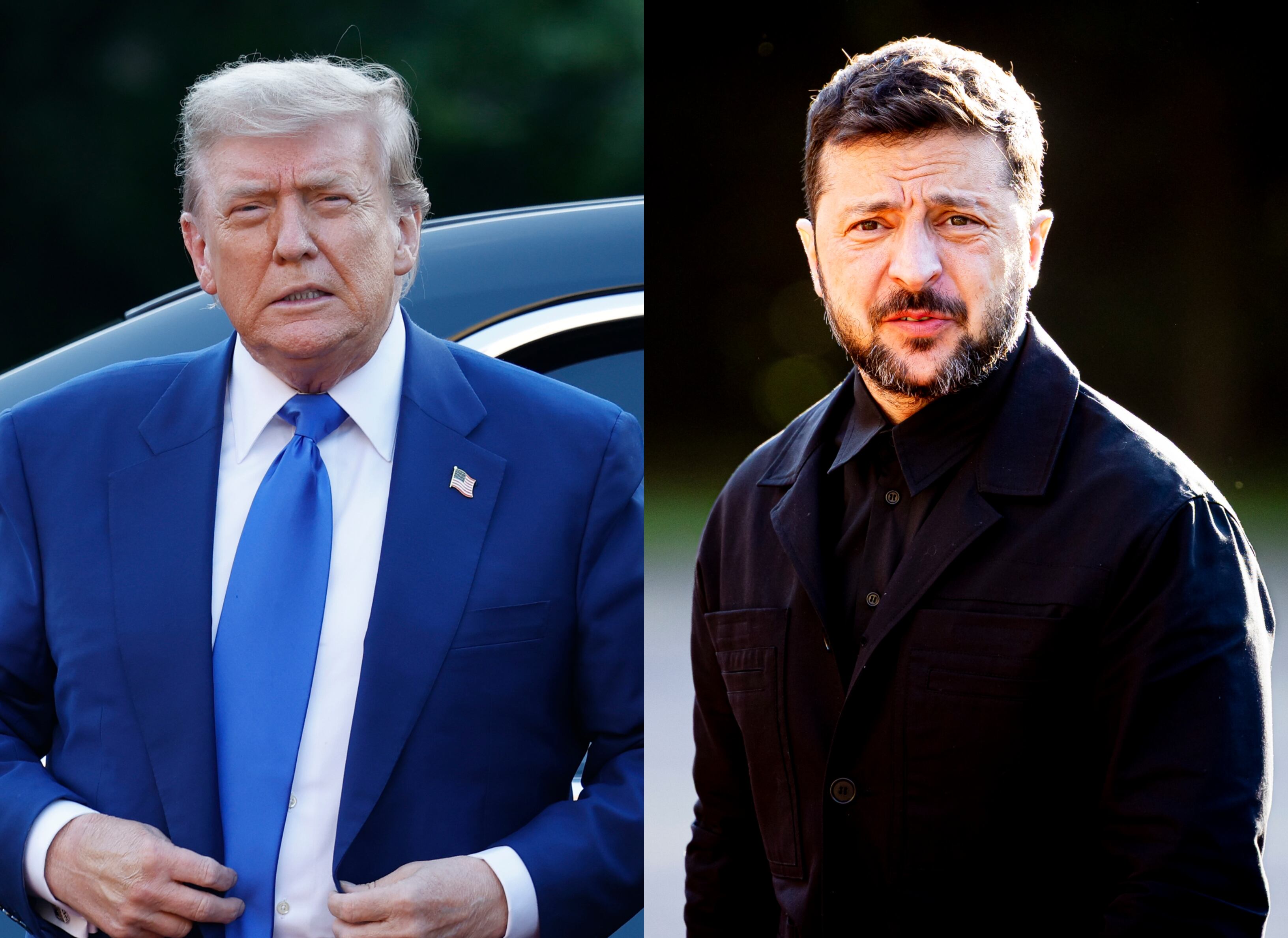 Donald Trump. FOTO:  Omar Havana/Getty Images. // Volodímir Zelenski. FOTO: Patrick van Katwijk/Getty Images