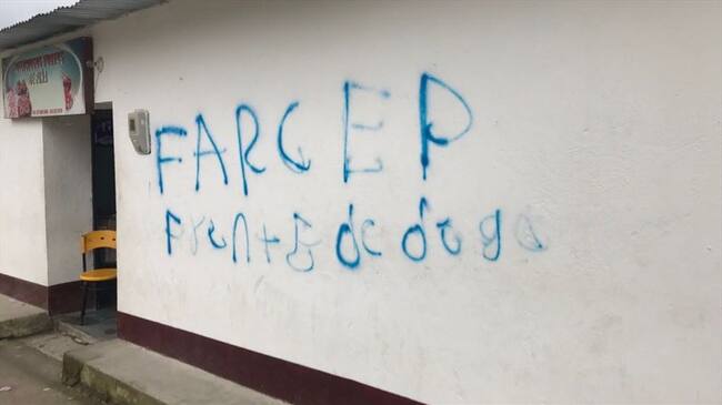 Disidencia de las Farc pintaron viviendas en el Catatumbo. Foto: Cortesía Luis Gutiérrez