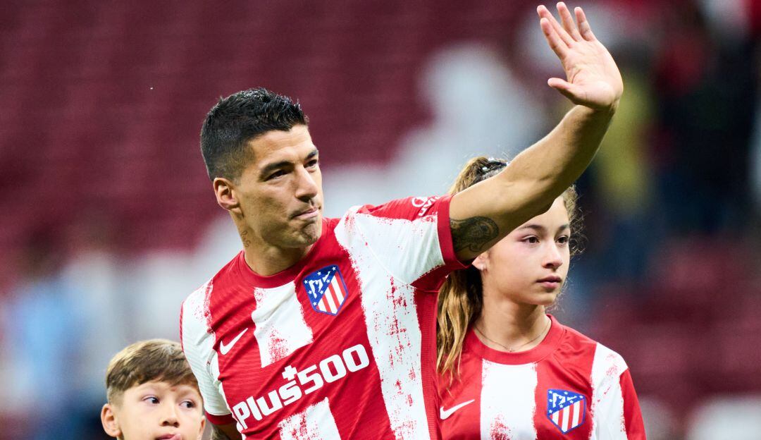Luis Suárez en su despedida del Atlético de Madrid.
