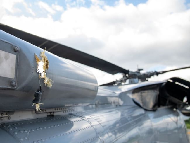 El helicóptero de la Fuerza Aérea Colombiana fue atacado en el aeropuerto Camilo Daza en Cúcuta el pasado 25 de junio.