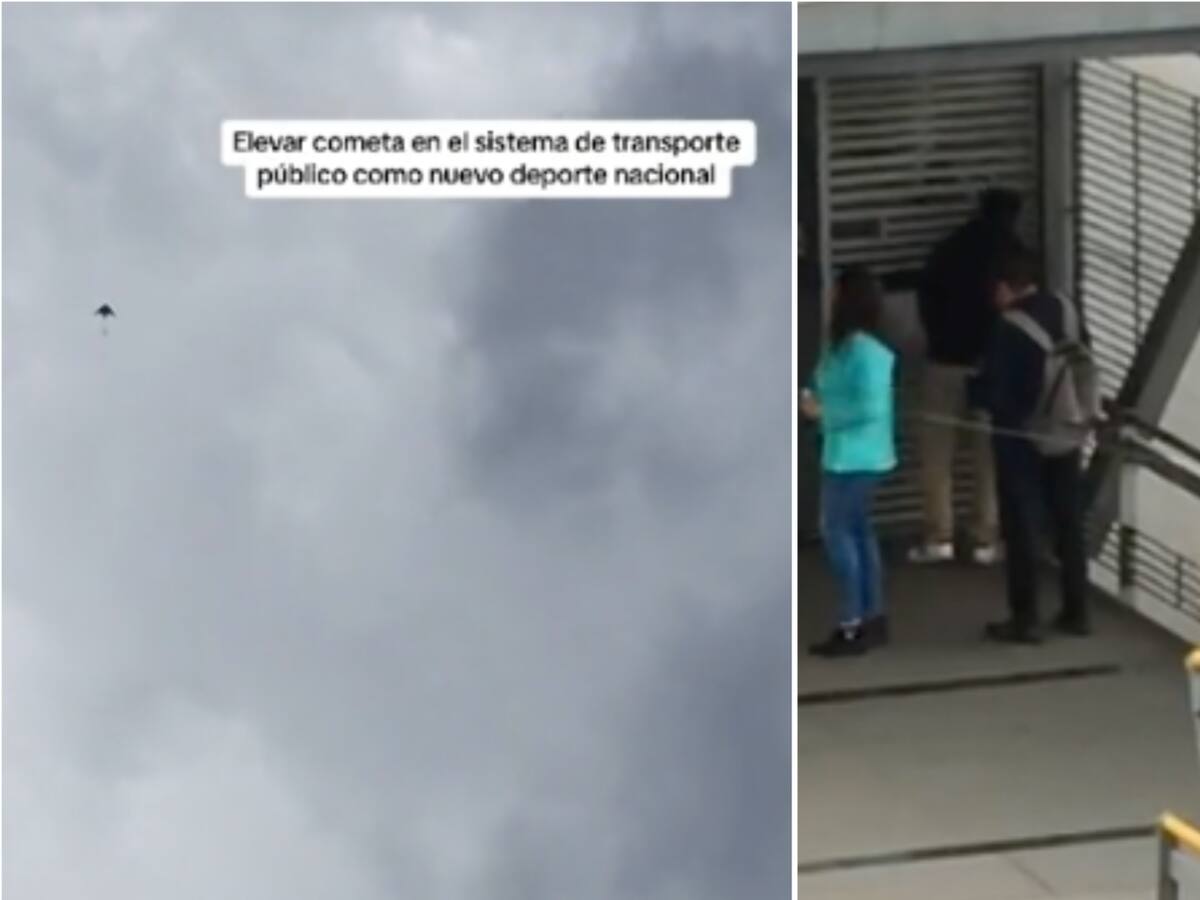 Video: hombre sorprende en redes y eleva una cometa en plena estación de TransMilenio