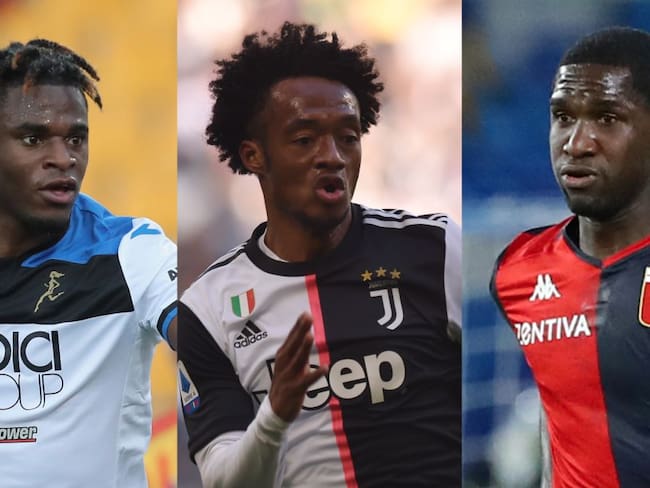 Duván Zapata (izq.), Juan Guillermo Cuadrado (cen.) y Cristian Zapata (der.).