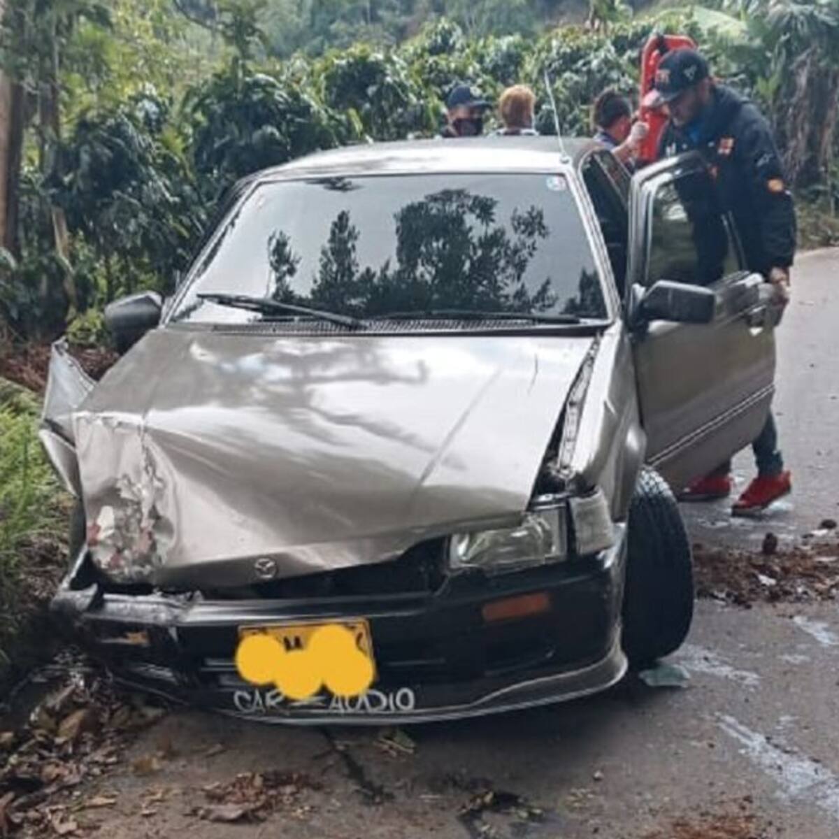 Un vehículo particular chocó contra una ladera en Marquetalia, Caldas