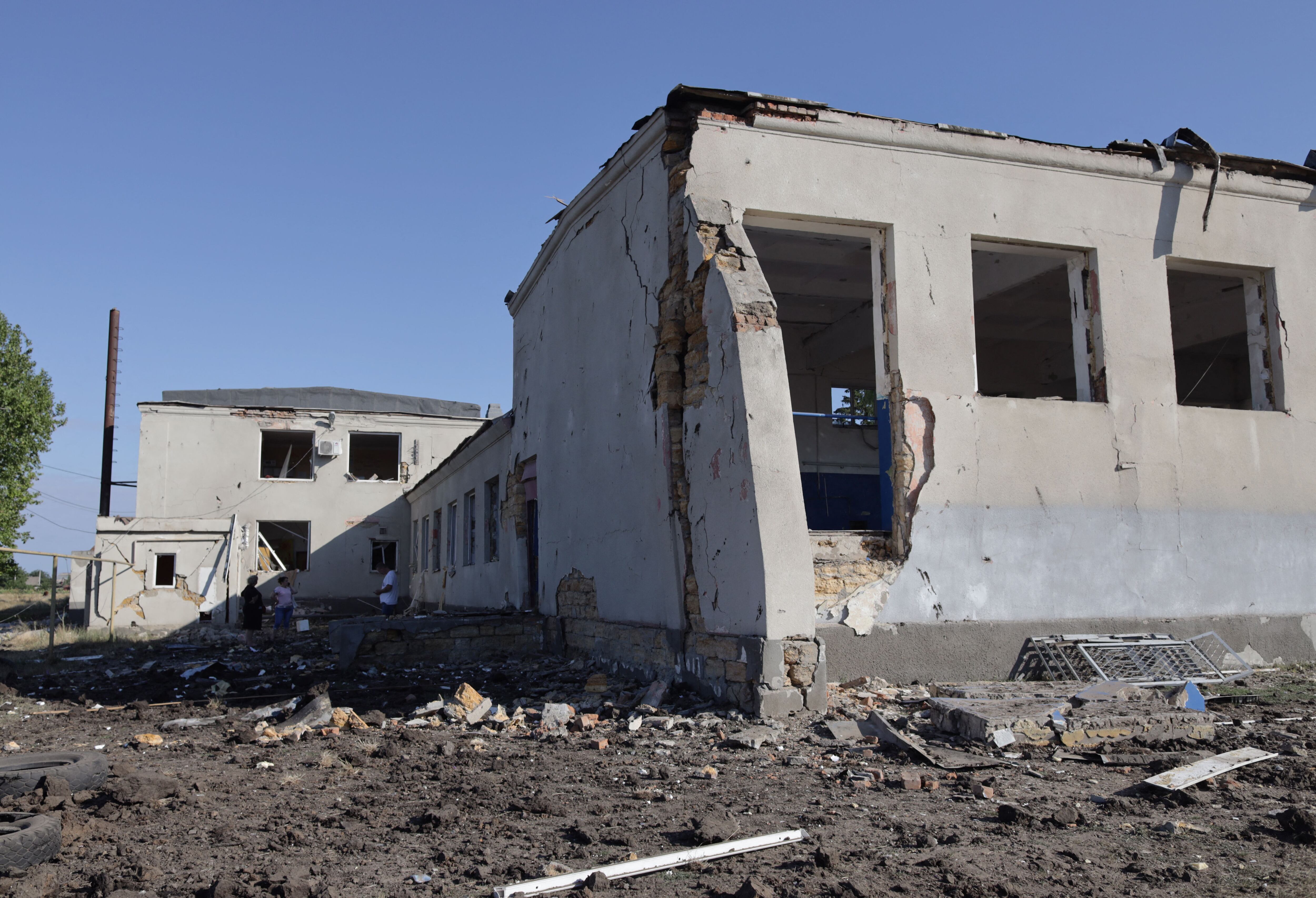 Daños causados por ataques del Ejército ruso. (Photo by Oleksandr GIMANOV / AFP) (Photo by OLEKSANDR GIMANOV/AFP via Getty Images)