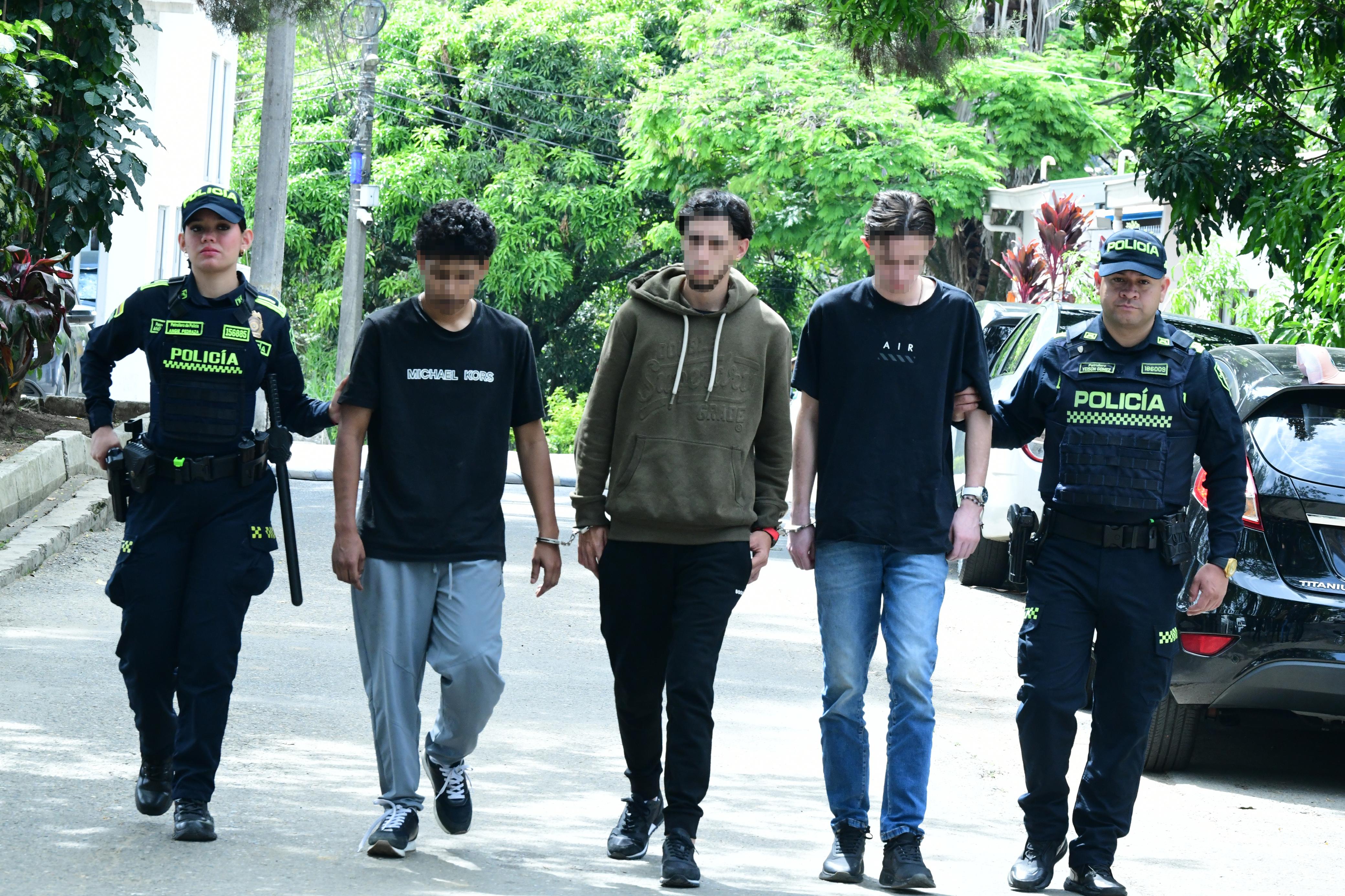 Capturados secuestradores en Medellín. Foto: Policía Meval.