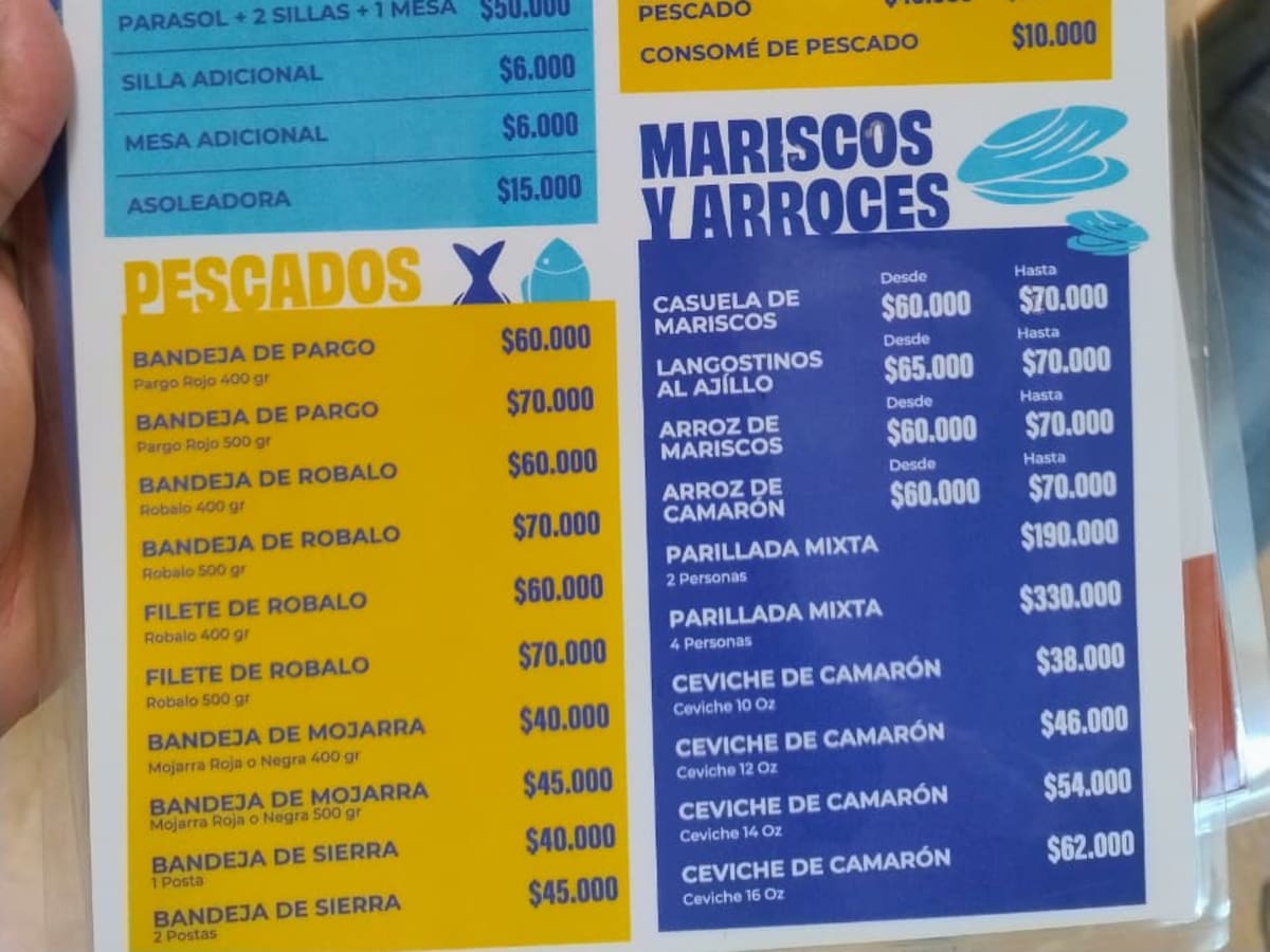 Mojarra a $40.000: Alcaldía de Cartagena entregó carta de precios en playas de La Boquilla