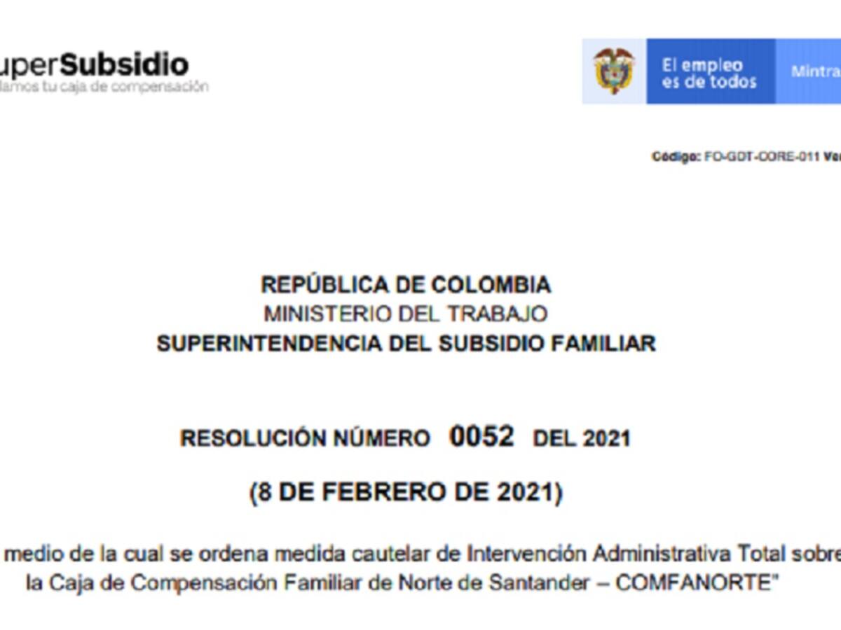 Supersubsidio interviene COMFANORTE