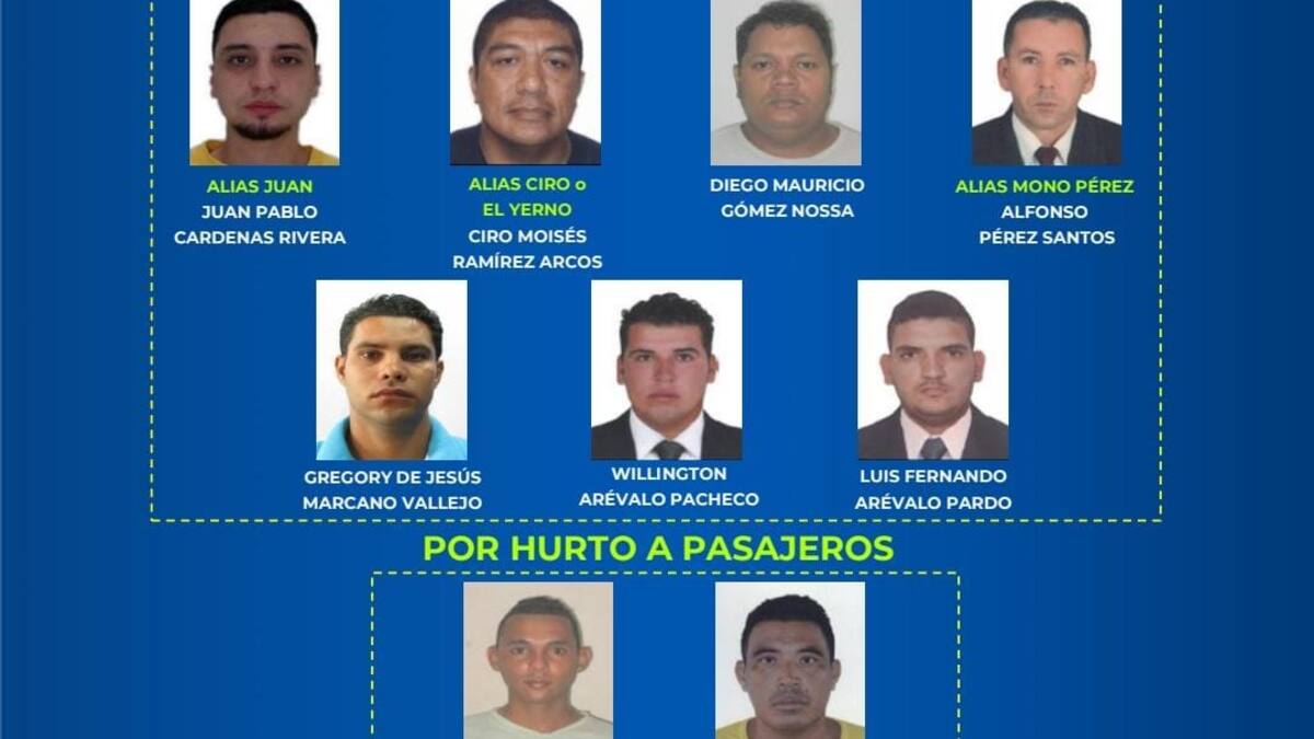 ¿Quiénes son los más buscados por piratería terrestre y hurto a pasajeros?