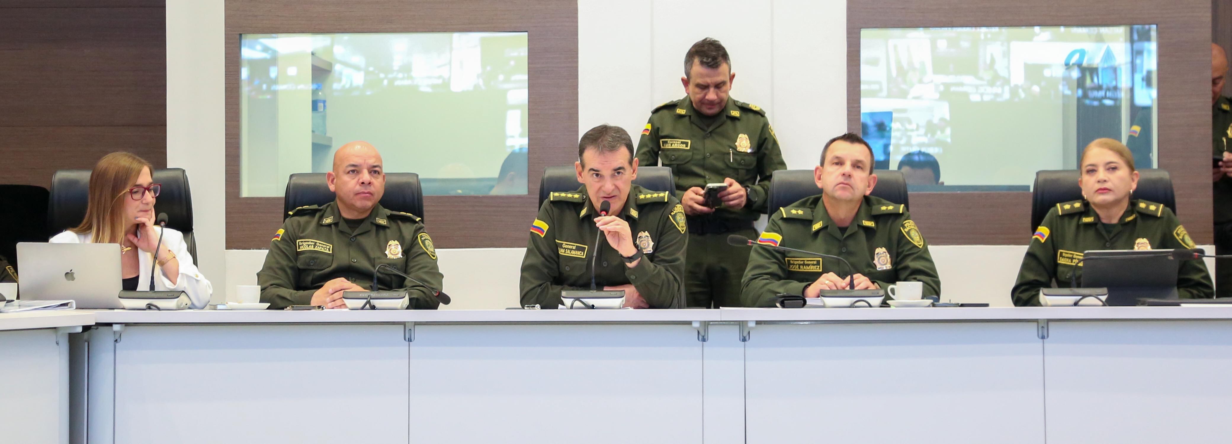 Sala estratégica de la Policía, puesto de mando unificado por paro camionero.