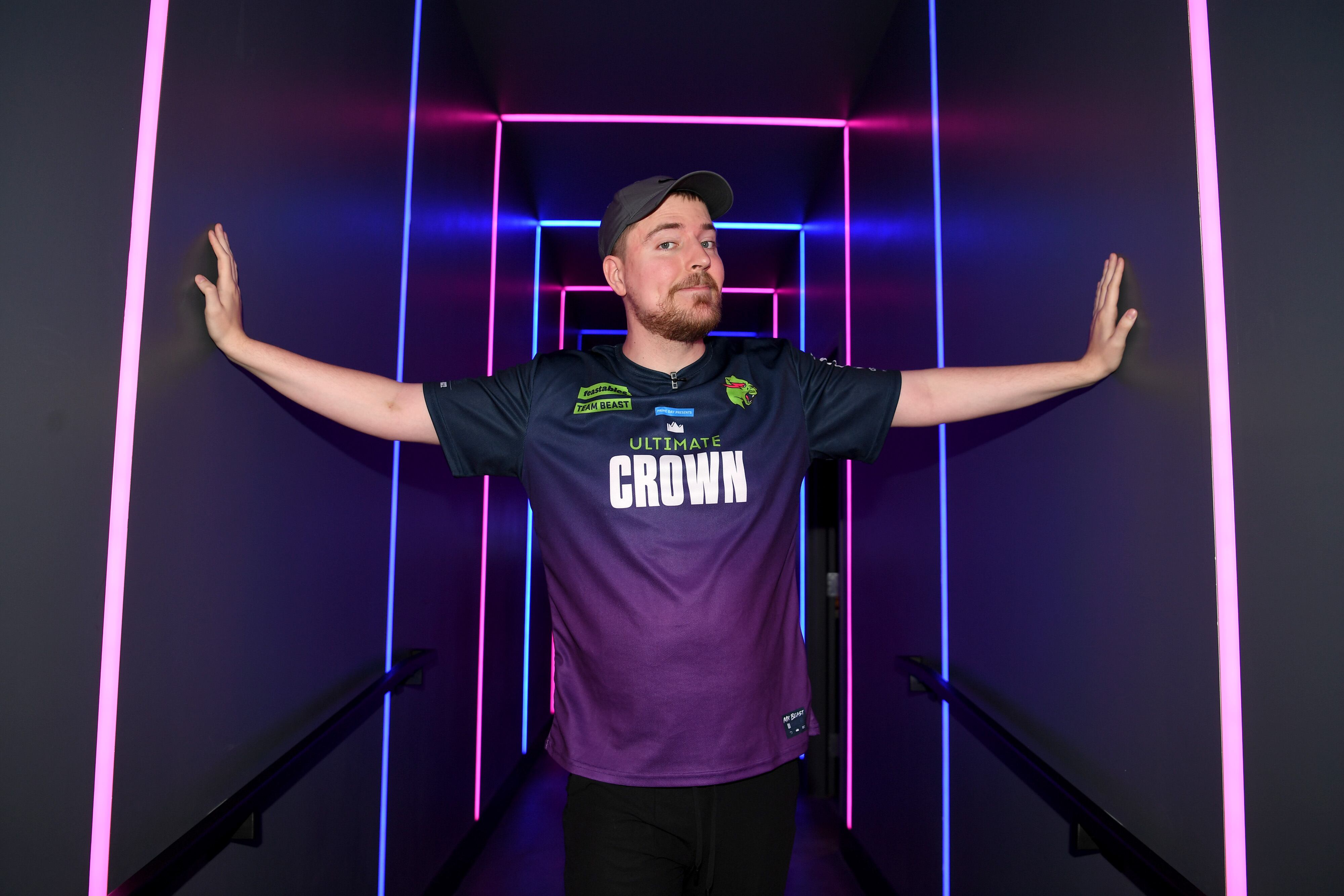 MrBeast en el evento de juego "Ultimate Crown" de Amazon Prime Day, en julio de 2022 en Las Vegas, Nevada. Foto de Denise Truscello/Getty Images para Crown Channel de Amazon.
