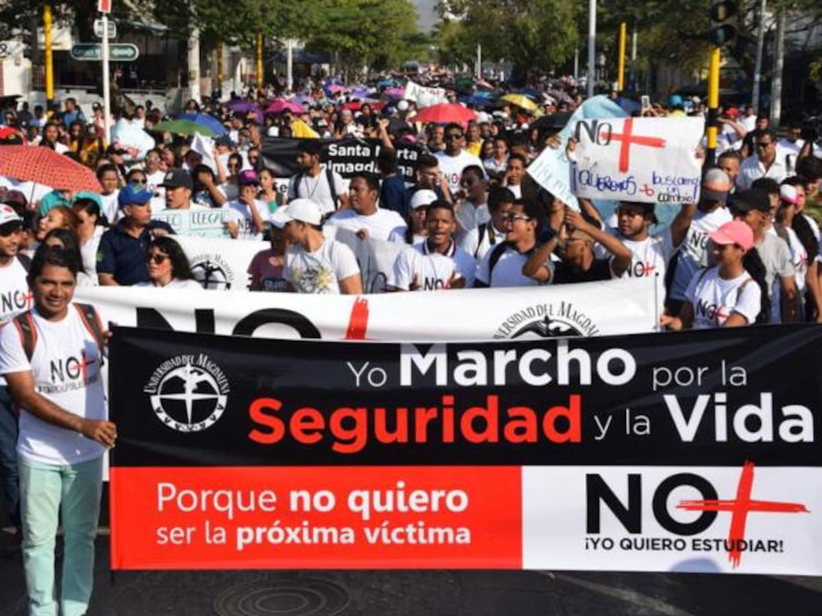 Estudiantes marcharon para rechazar ola de inseguridad en Santa Marta
