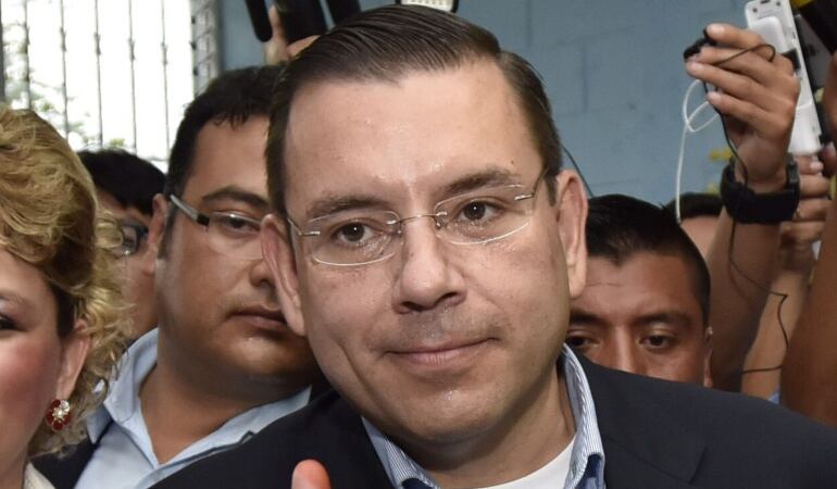 Candidato presidencial del opositor partido Lider de Guatemala, Manuel Baldizón.