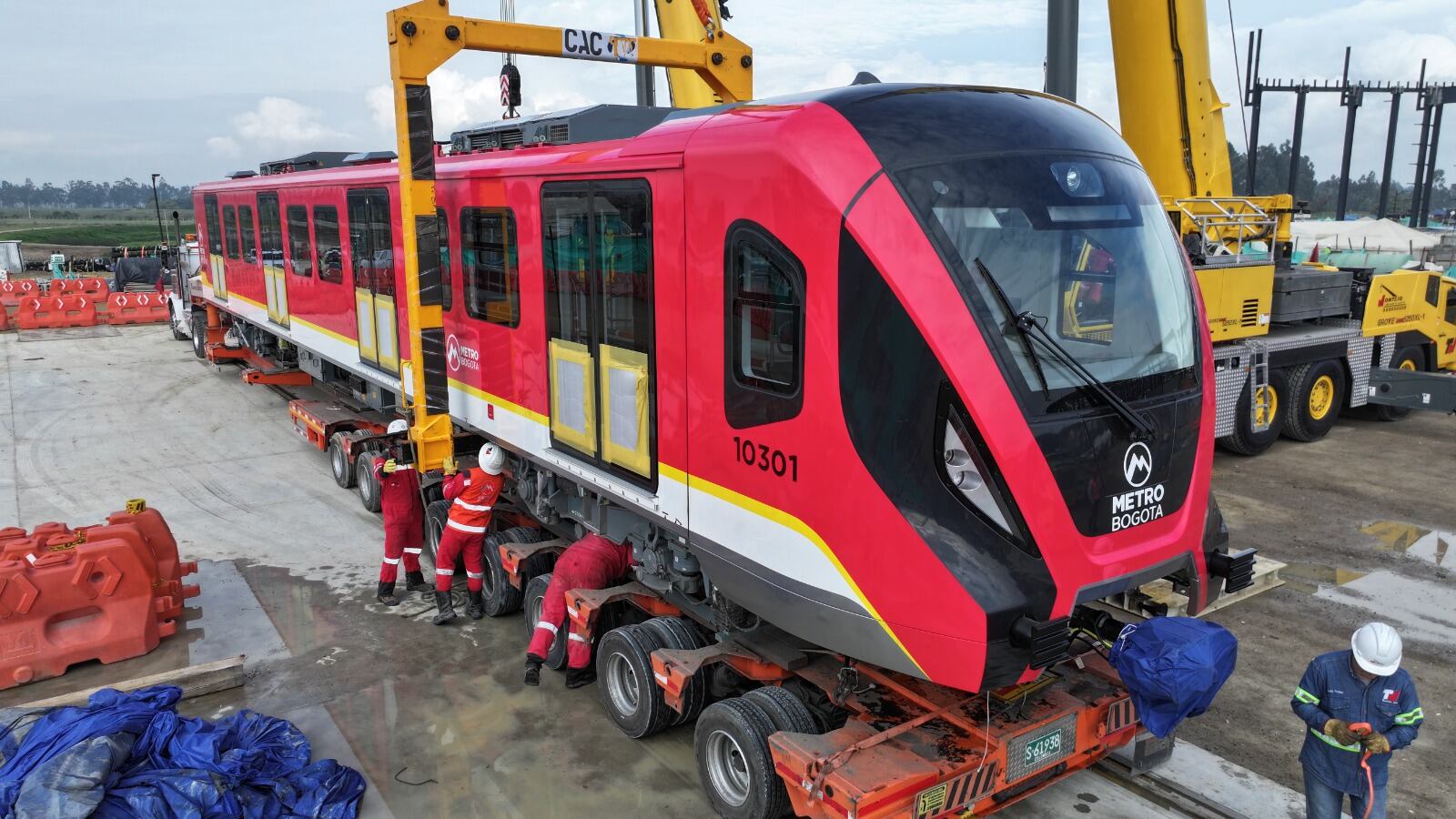 Llegada del tercer tren del Metro de Bogotá. Foto: Alcaldía de Bogotá.