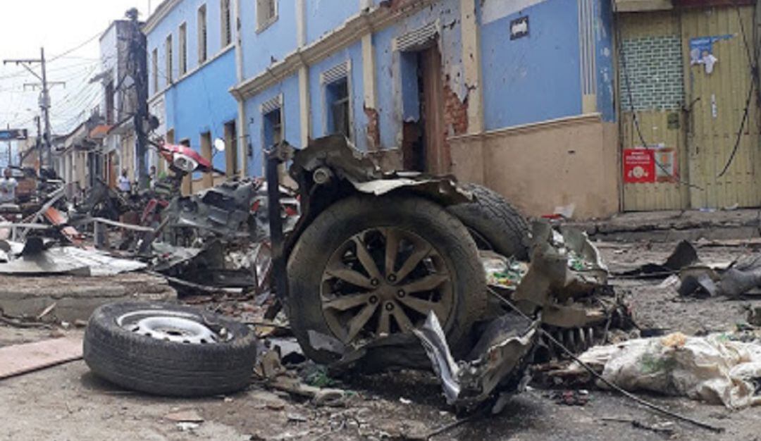 El carro bomba fue activado frente a la alcaldía de Corinto, Cauca, el pasado 26 de marzo.