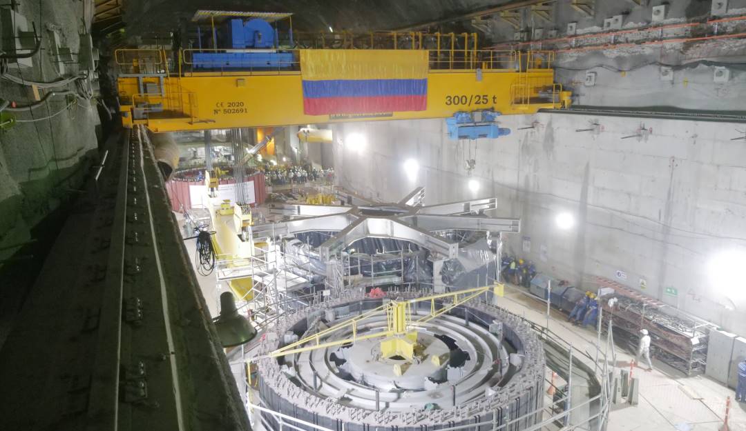 Turbina de generación de energía de Hidroituango. Foto. EPM