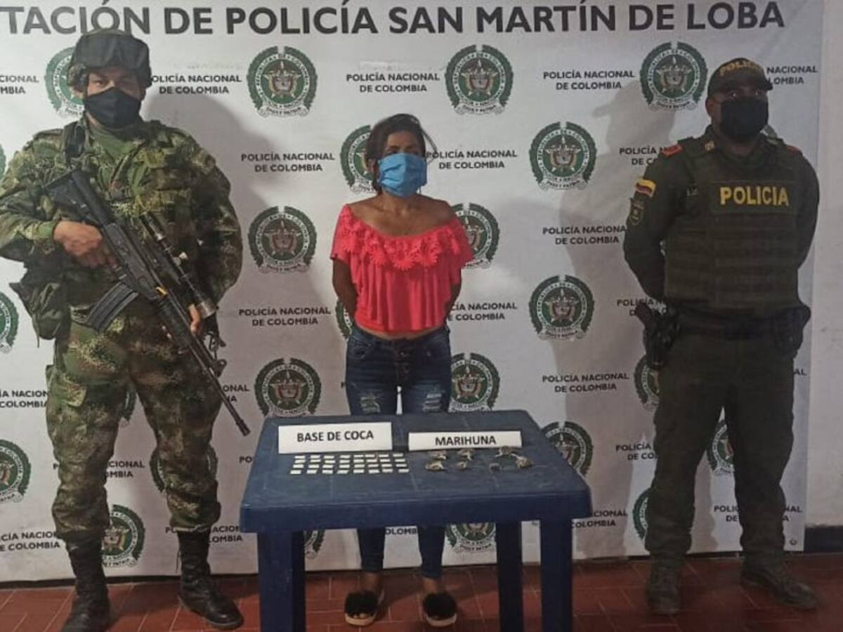 Capturada mujer por tráfico de drogas en San Martín de Loba, Bolívar