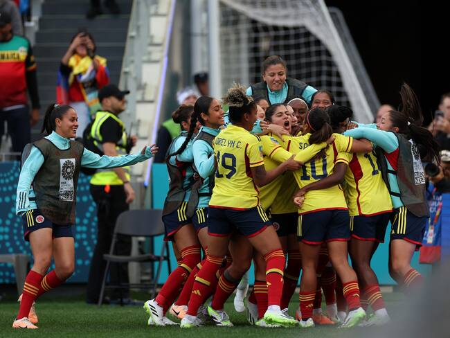 La Selección Colombia celebra en el Mundial Femenino. (Photo by Cameron Spencer/Getty Images)