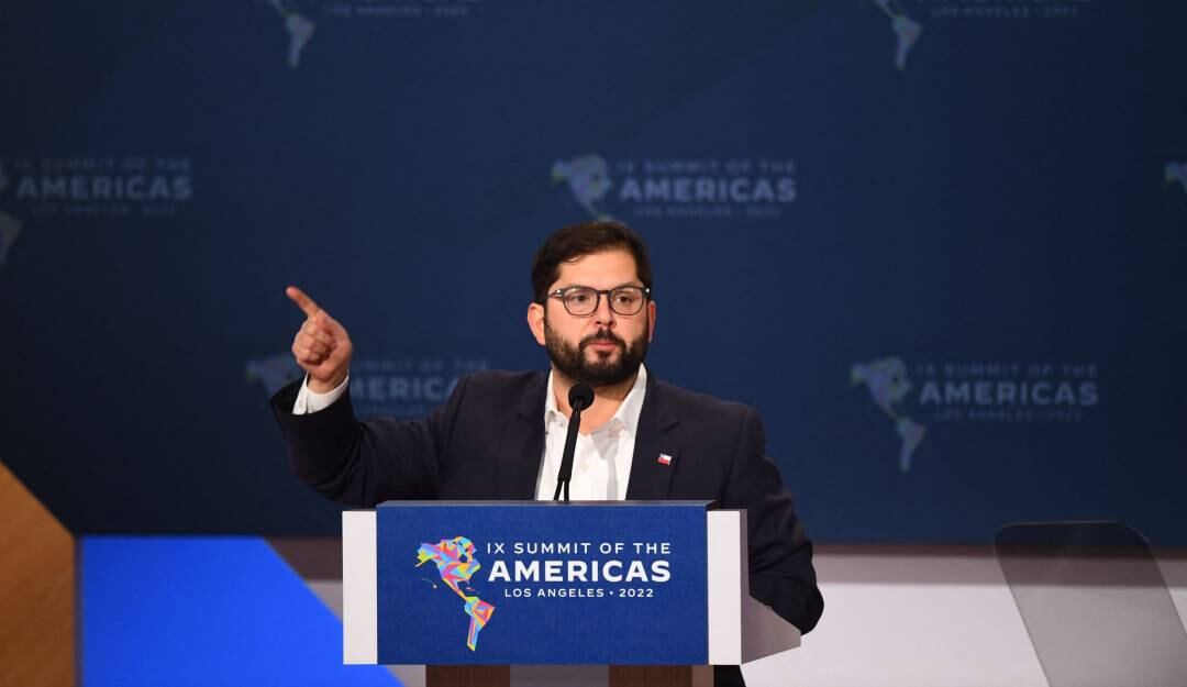 El presidente de Chile, Gabriel Boric, durante su participación en la Cumbre de las Américas.             Foto: Getty 
