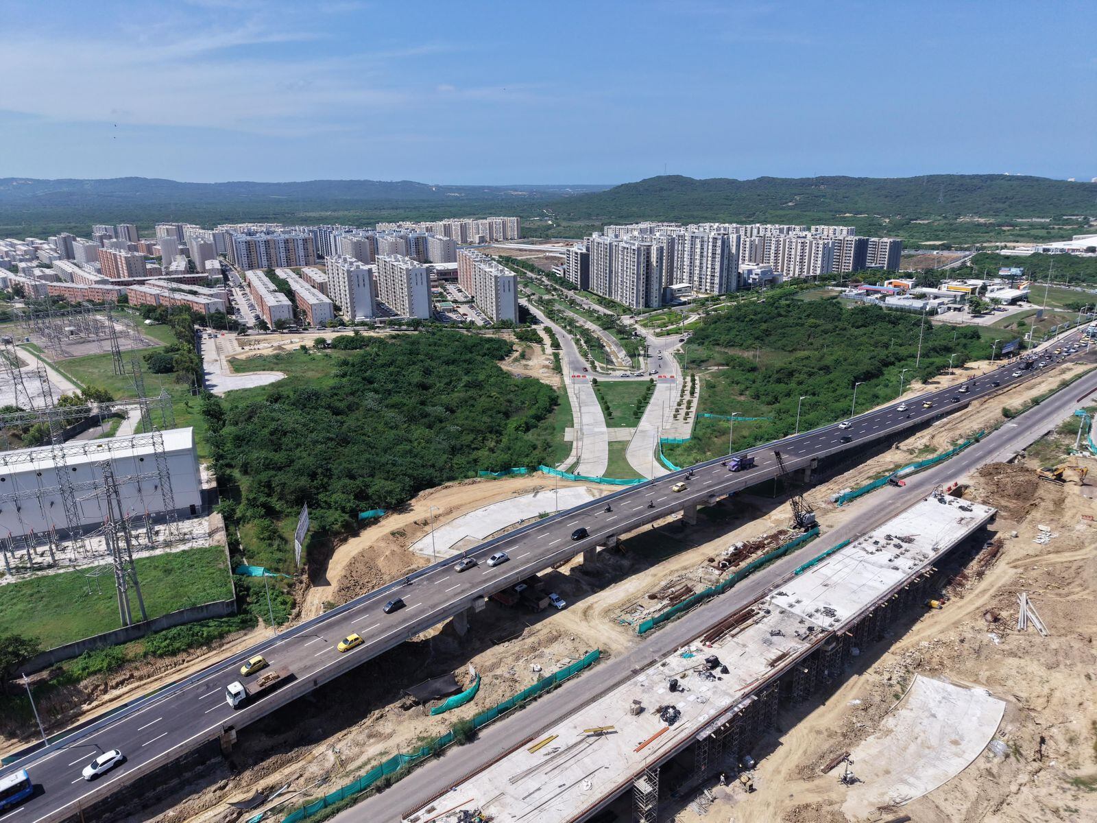 Puente norte - sur del intercambiador vial de Alameda del Río. Foto: Alcaldía de Barranquilla.
